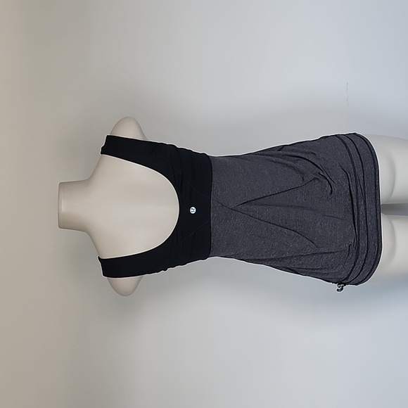 Lululemon charcoal gray/black sleeveless shirt-4 - Picture 5 of 8